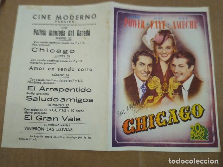 Cine: Programa cine. Chicago. Power, Date y Ameche. Cine moderno Pasajes - Foto 1
