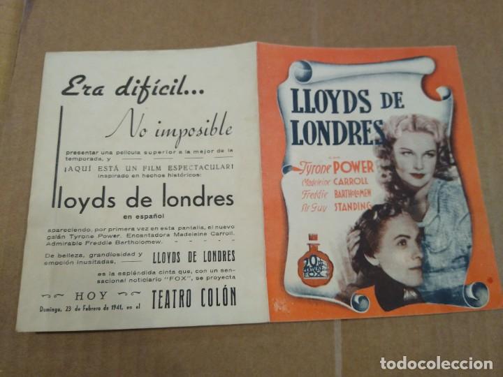 Cine: Programa cine. Lloyds de Londres. Tyrine Power. Teatro Col&oacute;n - Foto 1