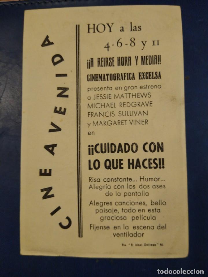 Cine: Programa de cine. Cuidado con lo que haces. Cine Avenida - Foto 2