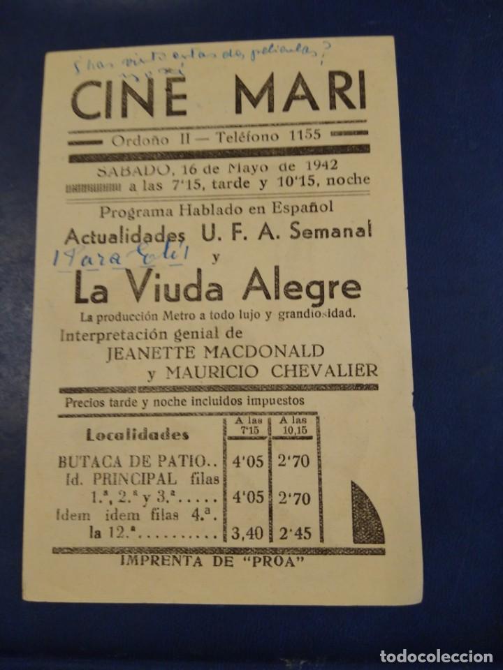 Cine: Programa de cine. La viuda alegre. Cine Mari. - Foto 2