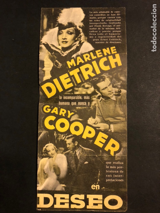 Cine: Programa original de Deseo Marlene Dietrich Gary Cooper A4 - Foto 2