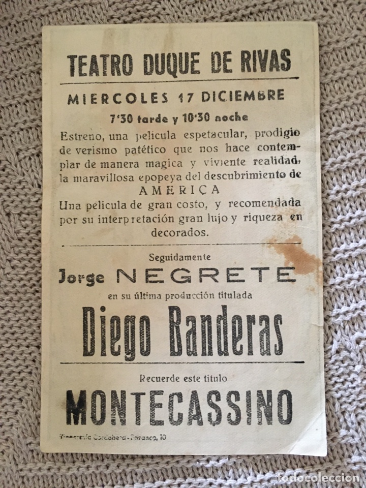 Cine: Programa de cine Cristobal colon, cine duque de Rivas . Cordoba - Foto 1