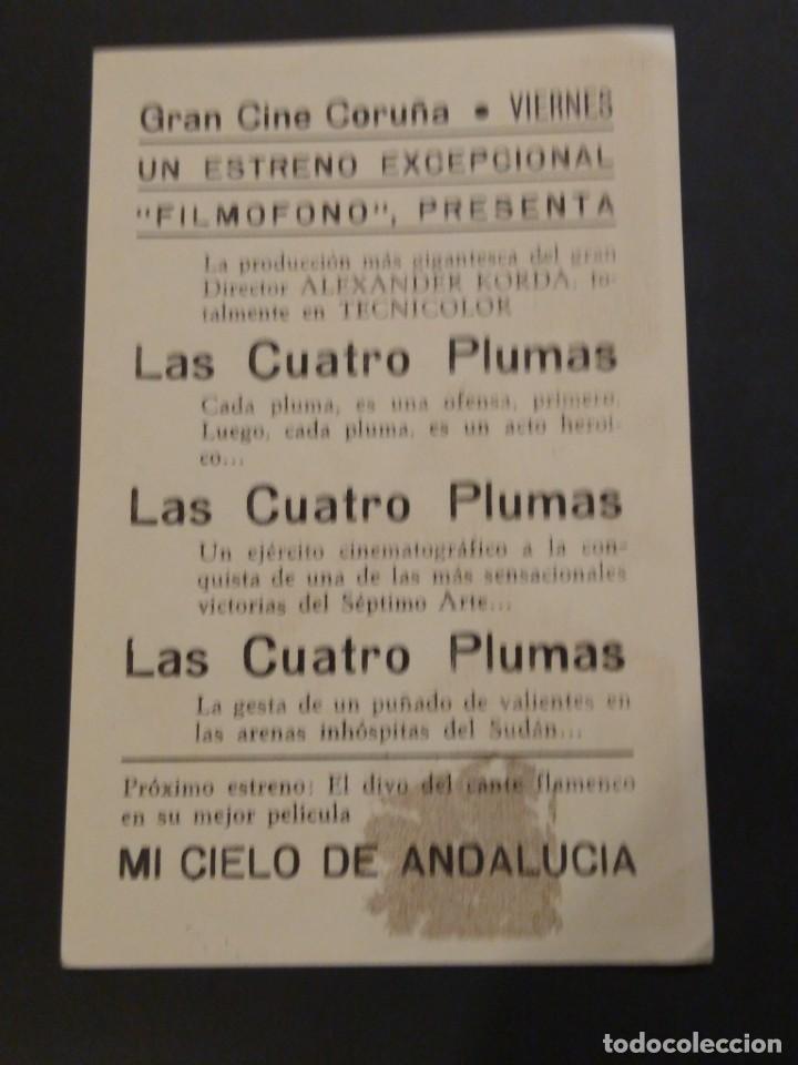 Cine: Programa de cine. Las cuatro plumas. Gran cine Coru&ntilde;a. - Foto 2