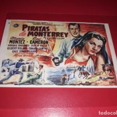  Foglietti di film di film antichi di cinema: PIRATAS DE MONTERREY CON MARIA MONTEZ. PUBLICIDAD AL DORSO. AÑO 1947. Lote 193355807