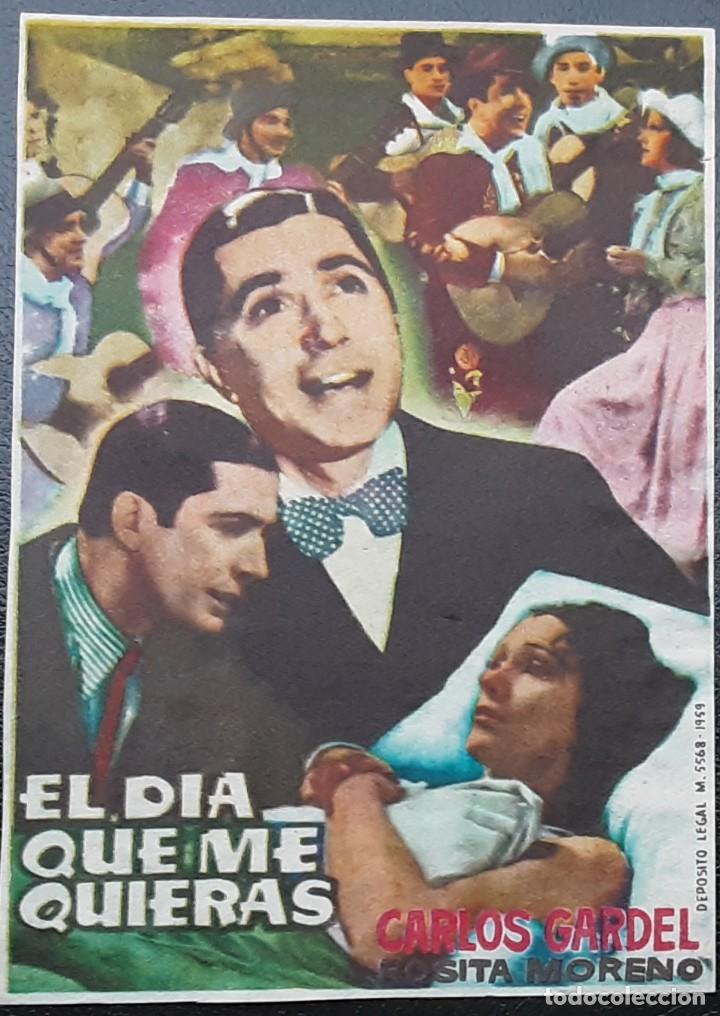 Cine: EL DIA QUE ME QUIERAS, CARLOS GARDEL, PROGRAMA PARAMOUNT 1959 - Foto 1