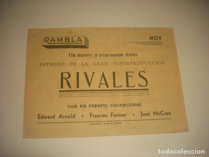 Cine: RIVALES, E. ARNOLD , CINE RAMBLA. - Foto 2