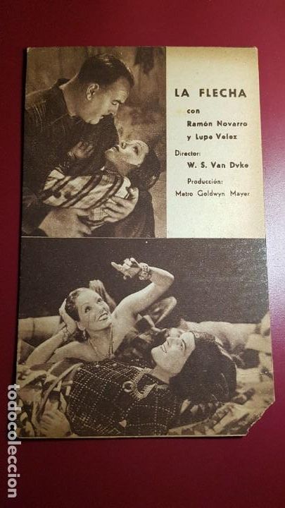 Cine: PROGRAMA DE MANO - LA FLECHA - RAMON NOVARRO - LUPE VELEZ - Foto 1