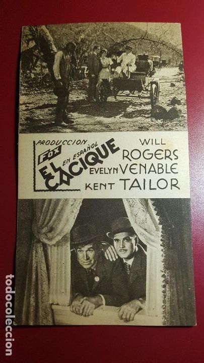 Cine: PROGRAMA DE MANO - EL CACIQUE - WILL ROGERS - EVELYN VENABLE - KENT TAILOR - Foto 1