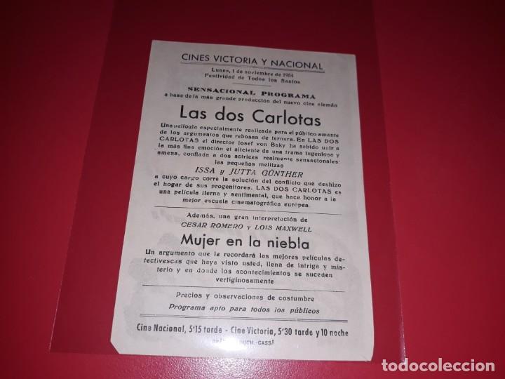 Cine: Mujer en la Niebla. Publicidad al dorso. - Foto 2