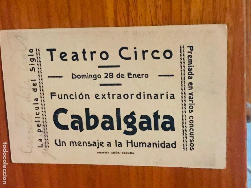 Cine: CABALGATA , TARJETA 1933 , ORIGINAL - Foto 2