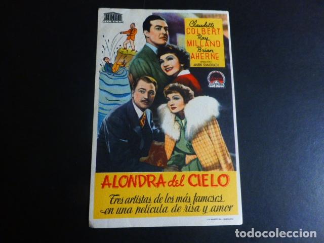 Cine: ALONDRA DEL CIELO PROGRAMA DE MANO SIN PUBLICIDAD - Foto 1
