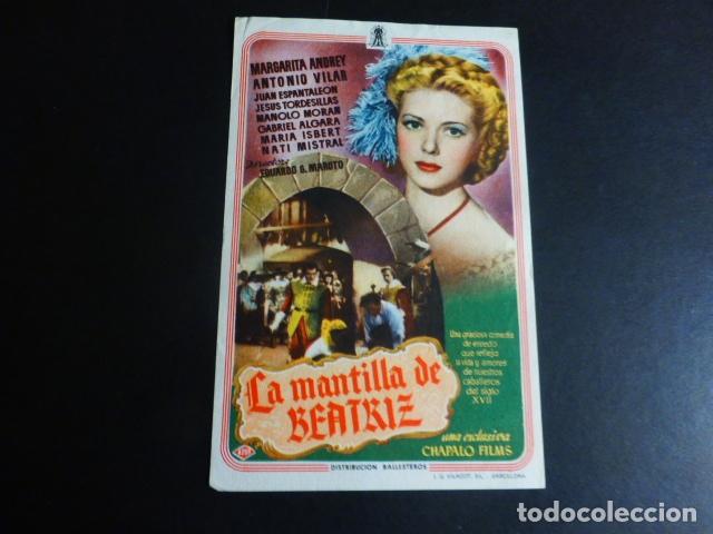 Cine: LA MANTILLA DE BEATRIZ PROGRAMA DE MANO SIN PUBLICIDAD - Foto 1