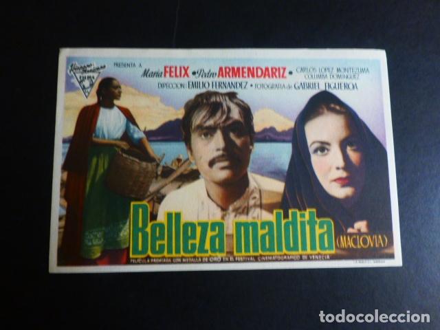 Cine: BELLEZA MALDITA PROGRAMA DE MANO SIN PUBLICIDAD - Foto 1