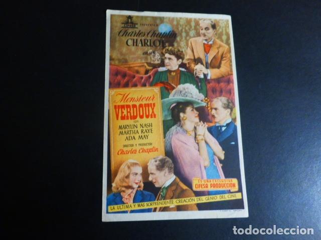 Cine: MONSIEUR VERDOUX PROGRAMA DE MANO SIN PUBLICIDAD - Foto 1