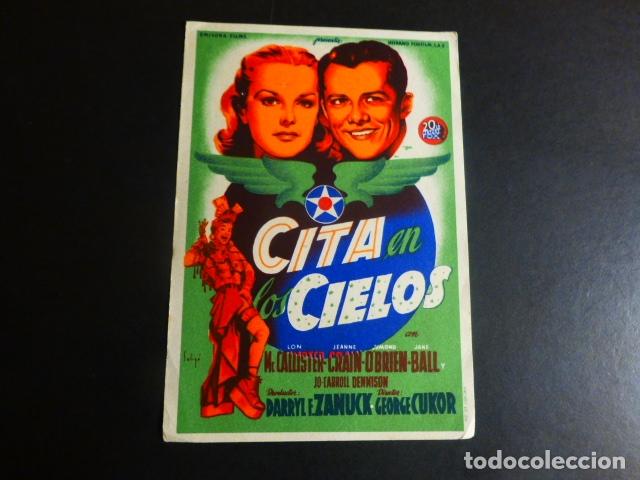Cine: CITA EN LOS CIELOS PROGRAMA DE MANO SIN PUBLICIDAD - Foto 1