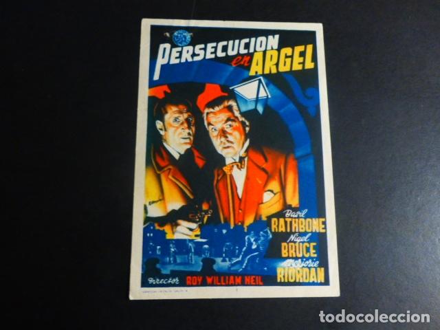 Cine: PERSECUCI&Oacute;N EN ARGEL PROGRAMA DE MANO SIN PUBLICIDAD - Foto 1
