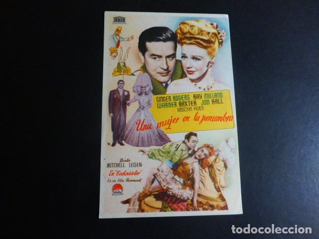 Cine: UNA MUJER EN LA PENUMBRA PROGRAMA DE MANO SIN PUBLICIDAD - Foto 1