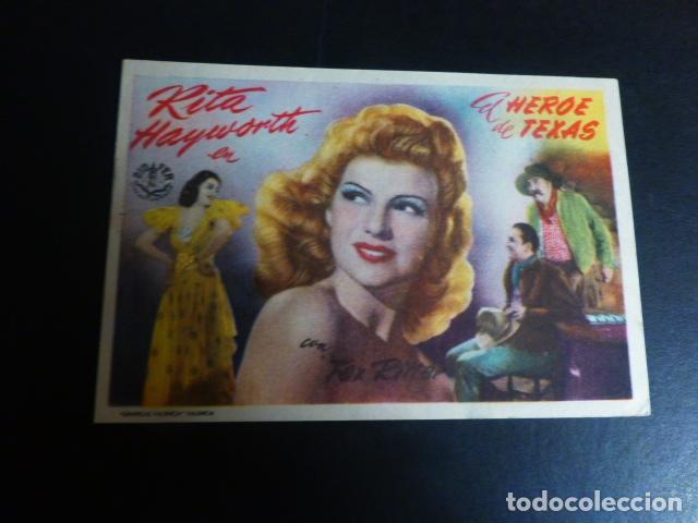 Cine: EL HEROE DE TEXAS RITA HAYWORTH PROGRAMA DE MANO SIN PUBLICIDAD - Foto 1