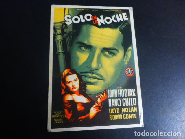 Cine: SOLO EN LA NOCHE PROGRAMA DE MANO SIN PUBLICIDAD - Foto 1
