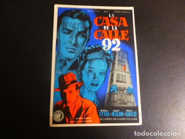 Cine: LA CASA DE LA CALLE 92 PROGRAMA DE MANO SIN PUBLICIDAD - Foto 1