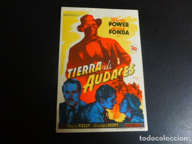 Cine: TIERRA DE AUDACES PROGRAMA DE MANO SIN PUBLICIDAD - Foto 1
