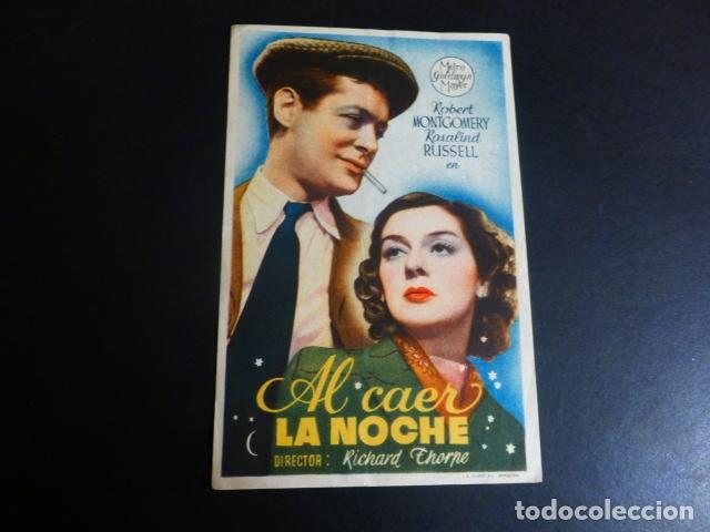 Cine: AL CAER LA NOCHE PROGRAMA DE MANO SIN PUBLICIDAD - Foto 1