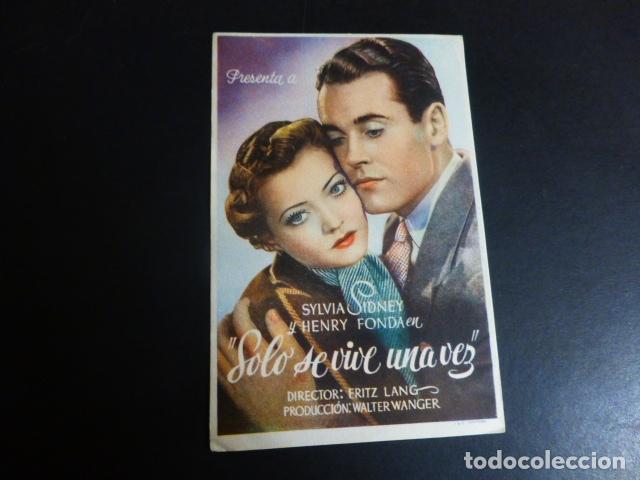 Cine: SOLO SE VIVE UNA VEZ PROGRAMA DE MANO SIN PUBLICIDAD - Foto 1