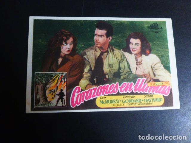 Cine: CORAZONES EN LLAMAS PROGRAMA DE MANO SIN PUBLICIDAD - Foto 1
