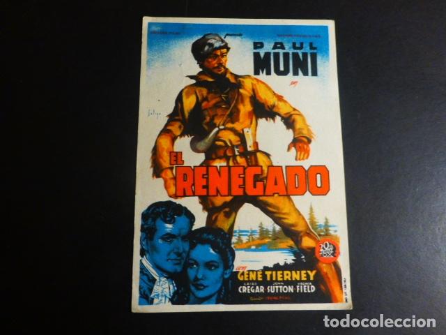 Cine: EL RENEGADO PROGRAMA DE MANO SIN PUBLICIDAD - Foto 1