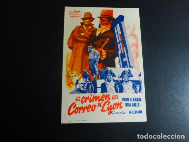 Cine: EL CRIMEN DEL CORREO DE LYON PROGRAMA DE MANO SIN PUBLICIDAD - Foto 1
