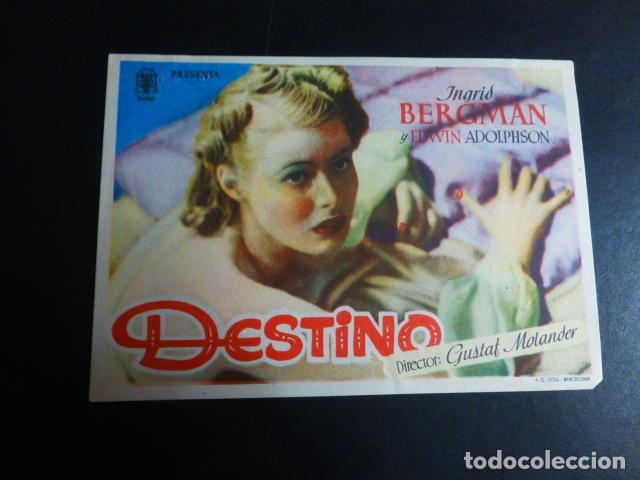Cine: DESTINO INGRID BERGMAN PROGRAMA DE MANO SIN PUBLICIDAD - Foto 1