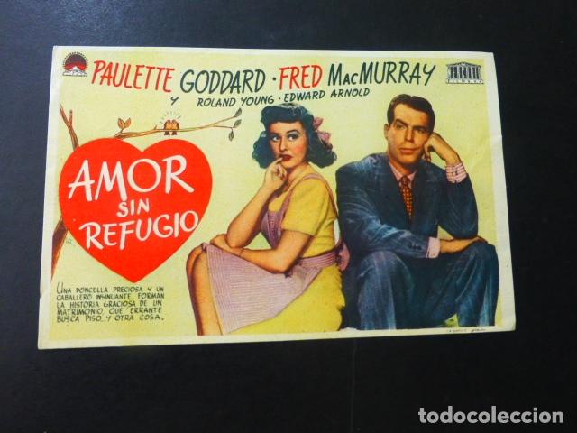 Cine: AMOR SIN REFUGIO PROGRAMA DE MANO SIN PUBLICIDAD - Foto 1