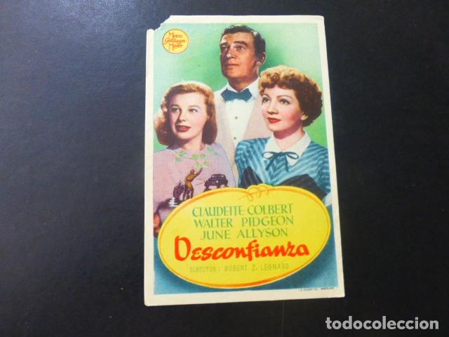 Cine: DESCONFIANZA PROGRAMA DE MANO SIN PUBLICIDAD - Foto 1