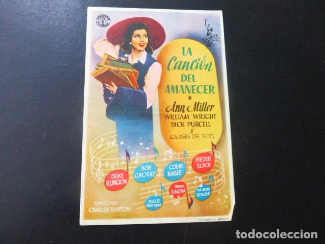 Cine: LA CANCION DEL AMANECER PROGRAMA DE MANO SIN PUBLICIDAD - Foto 1