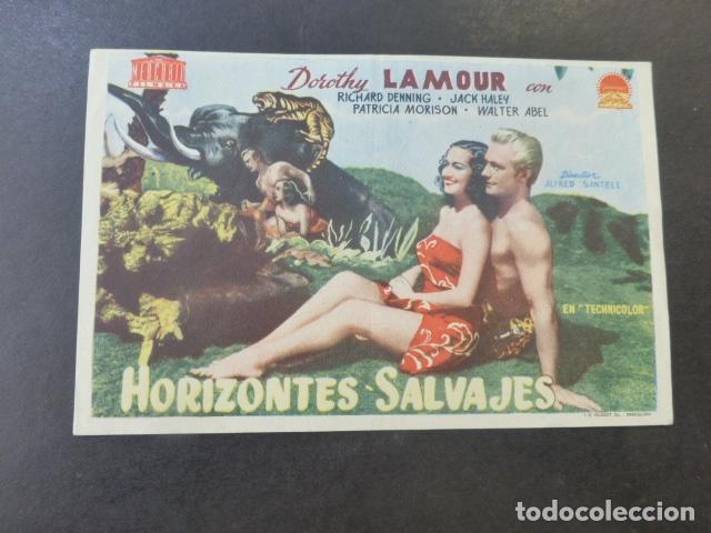 Cine: HORIZONTES SALVAJES PROGRAMA DE MANO SIN PUBLICIDAD - Foto 1
