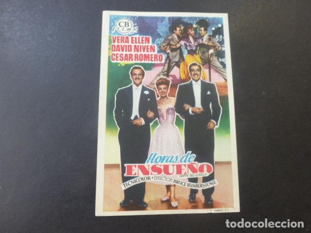 Cine: HORAS DE ENSUE&Ntilde;O PROGRAMA DE MANO SIN PUBLICIDAD - Foto 1