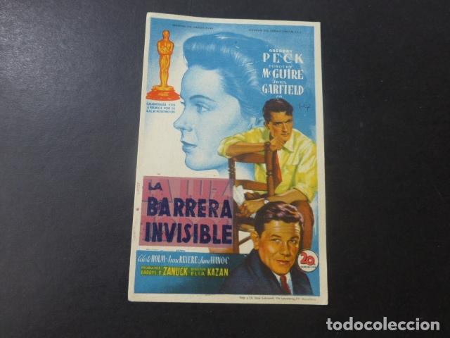 Cine: LA BARRERA INVISIBLE PROGRAMA DE MANO SIN PUBLICIDAD - Foto 1