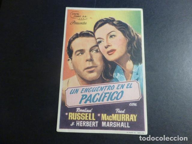 Cine: UN ENCUENTRO EN EL PACIFICO PROGRAMA DE MANO SIN PUBLICIDAD - Foto 1