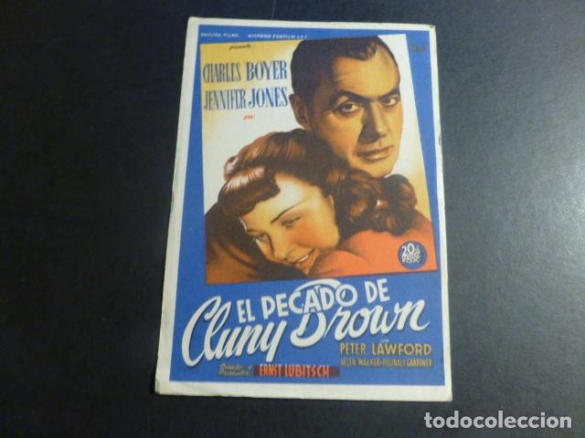 Cine: EL PECADO DE CLUNY BROWN PROGRAMA DE MANO SIN PUBLICIDAD - Foto 1