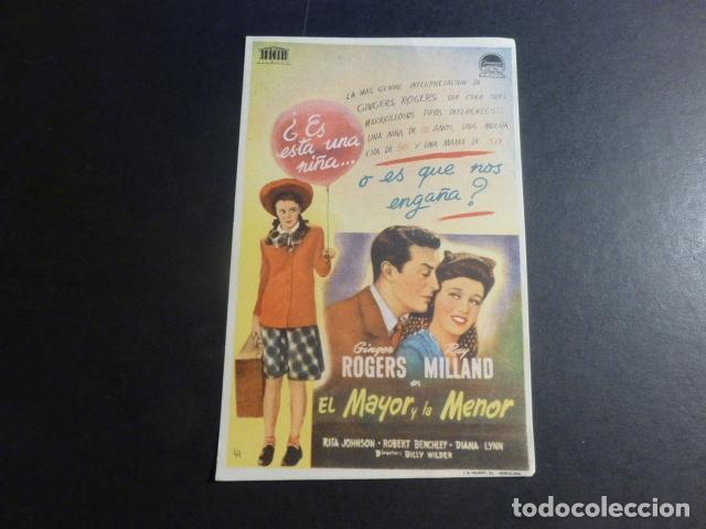 Cine: EL MAYOR Y LA MENOR PROGRAMA DE MANO SIN PUBLICIDAD - Foto 1