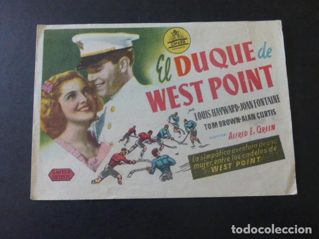 Cine: EL DUQUE DE WEST POINT PROGRAMA DE MANO SIN PUBLICIDAD - Foto 1