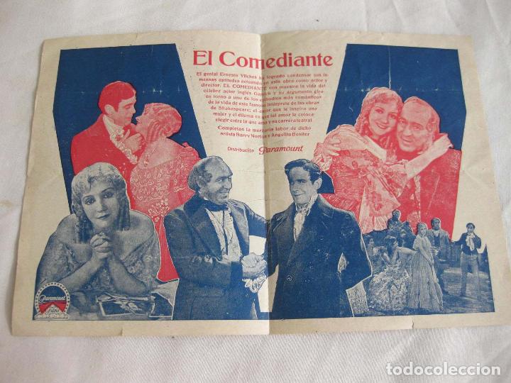 Cine: PROGRAMA DE MANO DE LA PEL&Iacute;CULA EL COMEDIANTE. ERNESTO VILCHES. DISTRIBUCI&Oacute;N PARAMOUNT - Foto 2
