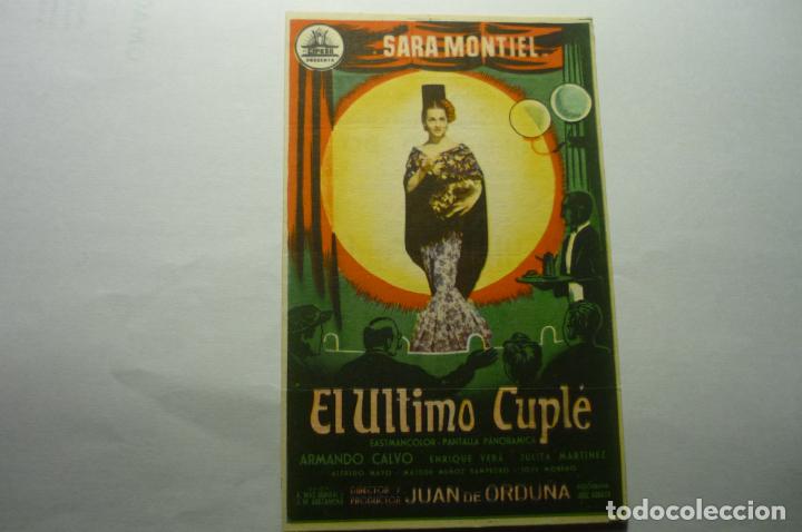 Cine: programa el ultimo cuple .-sara montiel -publicidad palafox - Foto 1