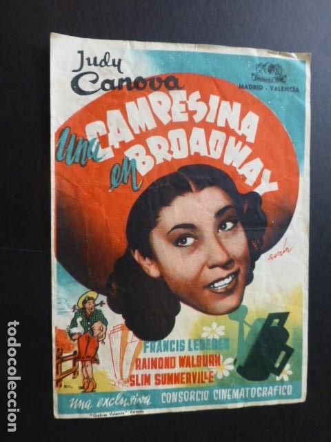 Cine: UNA CAMPESINA EN BROADWAY PROGRAMA DE MANO SIN PUBLICIDAD - Foto 1