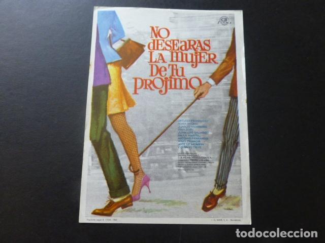 Cine: NO DESEARAS LA MUJER DE TU PROJIMO PROGRAMA DE MANO SIN PUBLICIDAD - Foto 1