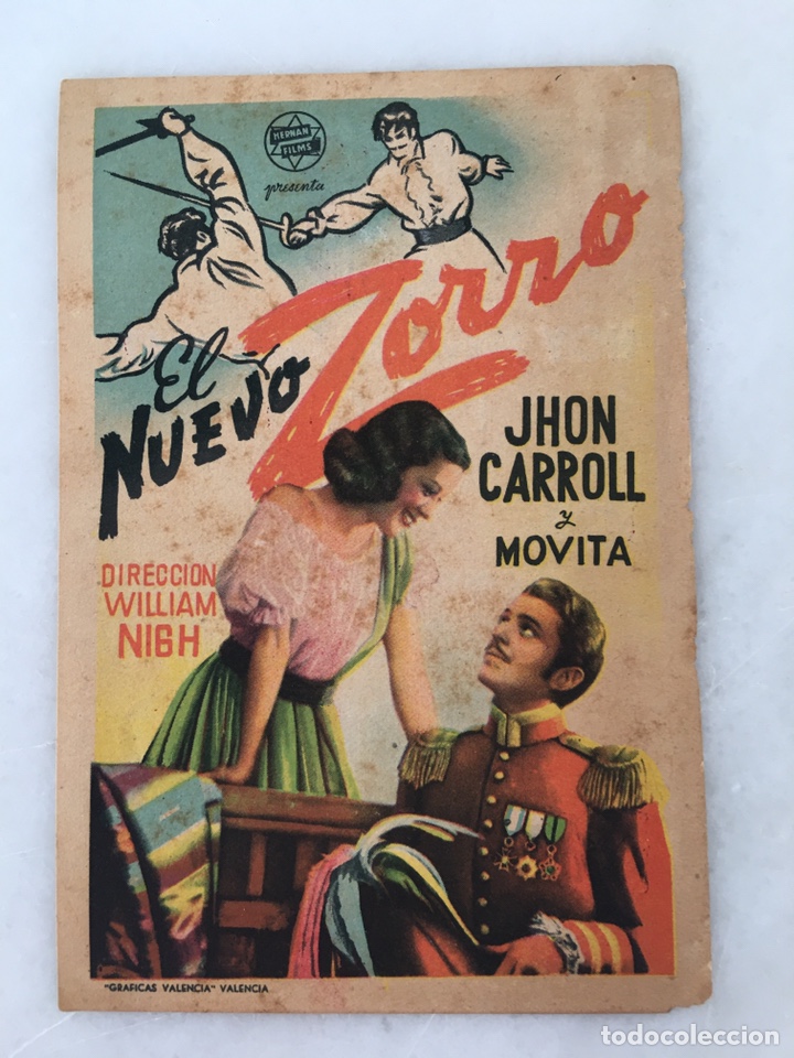 Cine: folleto de mano El nuevo Zorro Teatro cine Villamarta