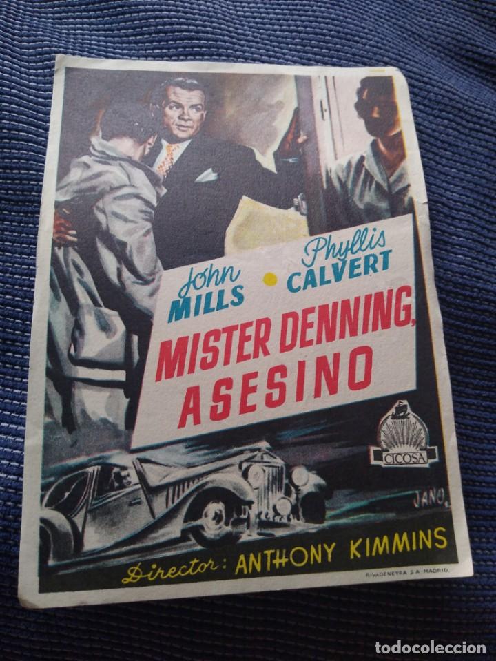 Cine: Programa cine Mister Denning Asesino. John Mills y Phyllis Calvert. - Foto 1