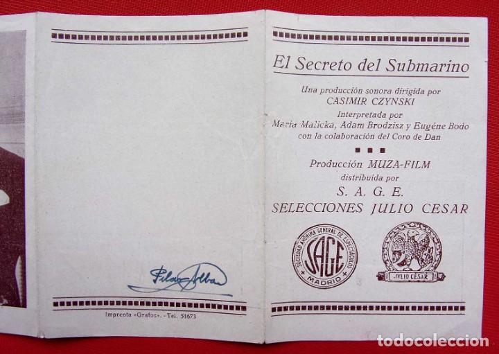 Cine: PROGRAMA. EL SECRETO DEL SUBMARINO. A&Ntilde;O: 1932. RARISIMO Y &Uacute;NICO EN VENTA. - Foto 5