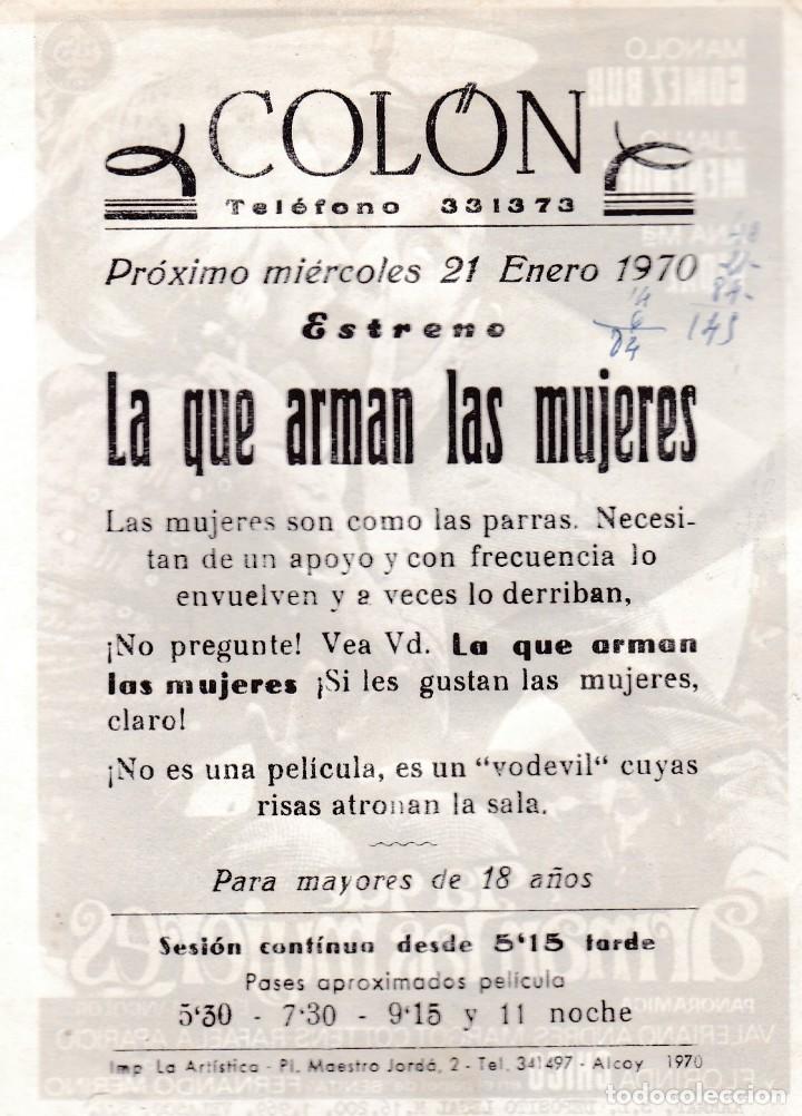 Cine: ALCOY - LA QUE ARMAN LAS MUJERES - 1970 - PROGRAMA DE MANO - Foto 1