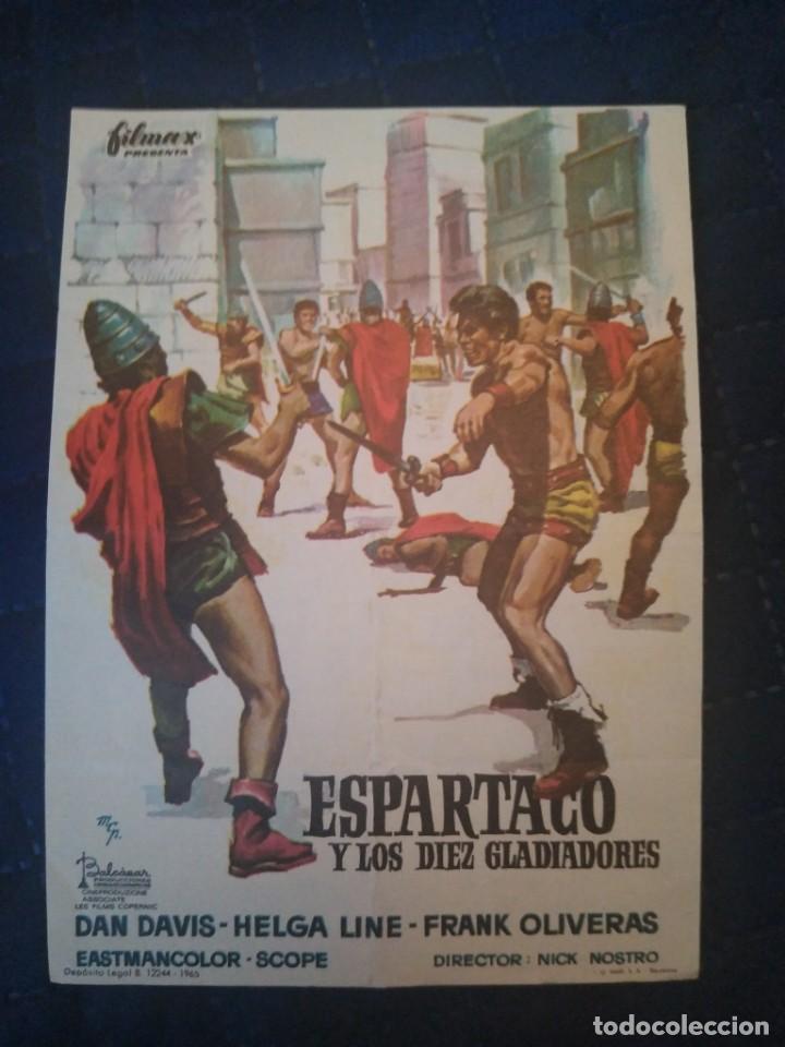 Cine: Programa de cine Espartaco y los diez gladiadores Cine parroquial. Algue&ntilde;a. Alicante. Publicidad.